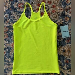 NWT Fleo neon yellow full length ribbed switch up tank medium